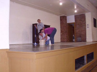 freshly painted stage