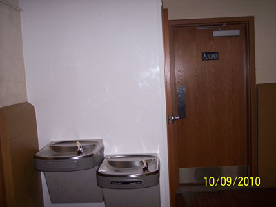 water fountain photo by restrooms