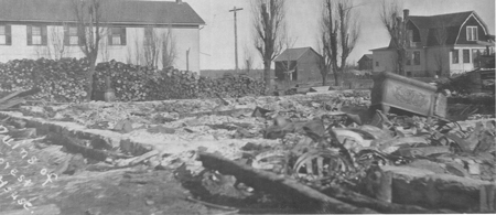 Corner East Clark Street after 1909 Fire