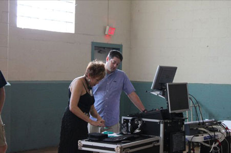 Karen Taylor-Good and soundman