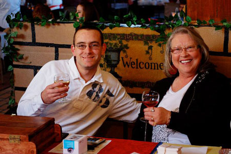 a couple enjoying dinner
